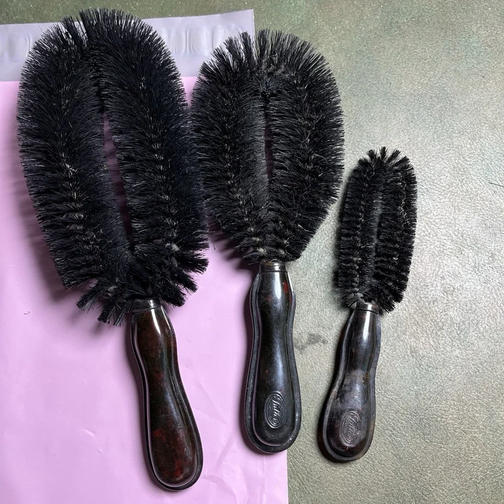 Vintage Stanley 3pc Nylon Bristle Brush W/Black Handle Made In USA